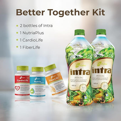 Intra Lifestyles Better Together Kit – Herbal Cleanse Detox Drink Plus Supplements for Immune Support, Gut Health, Cardiovascular Health – 23 Botanical Extracts – Made in Canada