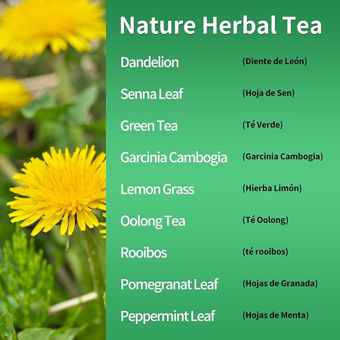 Te de Diente de Leon 30 Day Cleanse Dandelion Tea, Herbmood Natural Herbs Tea Bags para Perder Peso, 30Count (Pack of 2)