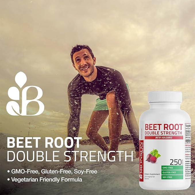 Bronson Beet Root Double Strength 4000mg Equivalent (from 1000 mg of 4:1 Extract), Non-GMO, 120 Vegetarian Tablets