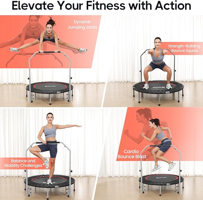 BCAN 40/48" Foldable Mini Trampoline Max Load 330lbs/440lbs