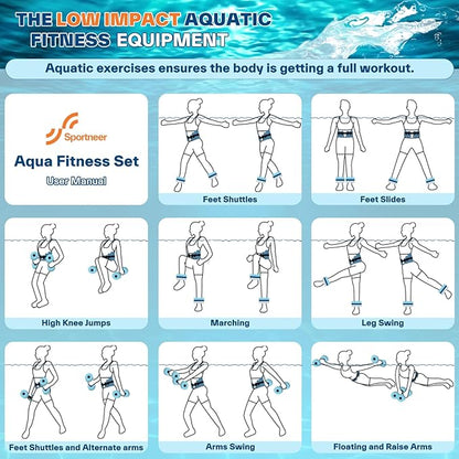 Sportneer Water Aerobics Pool Exercise Equipment New 6-Piece