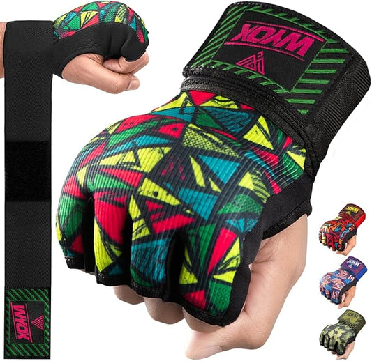 WYOX Gel Boxing Hand Wraps Inner Gloves for Men & Women, 80cm Quick Wrist Straps, Padded Knuckle Protection for Muay Thai Kickboxing, Hand Wraps for Boxing & Martial Arts