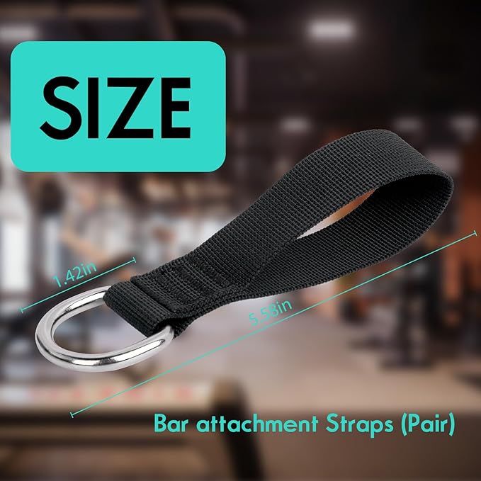 Bench Bar Attachment Straps Compatible with Bowflex Gyms for LAT/Bench Bar Attachment Straps (Pair)
