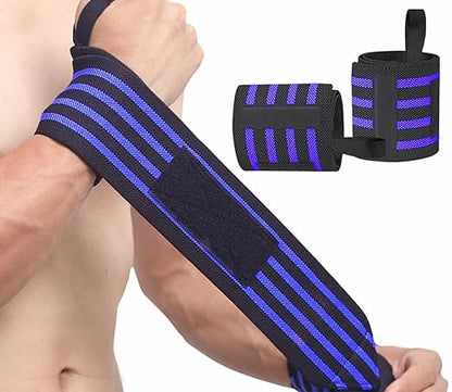 Wrist Wraps, 2 Pack Wrist Brace Wrist Straps for Weightlifting, Wrist Straps Lifting Straps Wrist Weights Carpal Tunnel Wrist Brace, Wrist Brace for Working Out Gym Accessories for Men (Blue B)