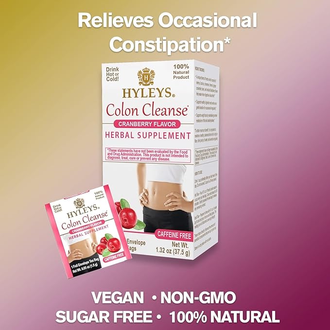 Hyleys Colon Cleanse Tea Cranberry Flavor (6 Pack - 150 Tea Bags Total)