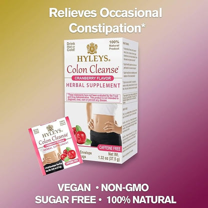 Hyleys Colon Cleanse Tea Cranberry Flavor (6 Pack - 150 Tea Bags Total)