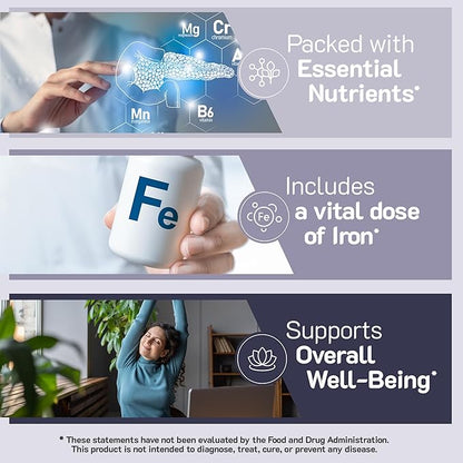 YUM-V'S YumVs Multivitamin Gummies with Iron - Grape Flavor - Vegetarian Kosher Multi Vitamins for Adults with Vitamin A C B6 B12 Biotin Zinc - No Calcium (60 Count (Pack of 2))