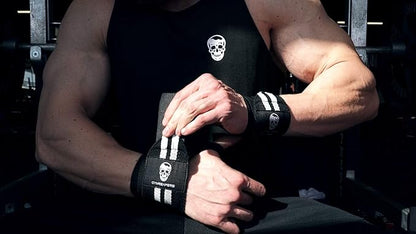 Gymreapers Weightlifting Wrist Wraps (IPF Approved) 18" Professional Quality Wrist Support with Heavy Duty Thumb Loop - Best Wrap for Powerlifting Competition, Strength Training, Bodybuilding