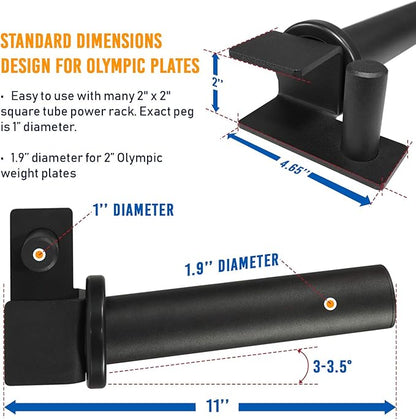 Yes4All Power Rack Accessories J-Hooks 2x2 2x2 and 2x2 /