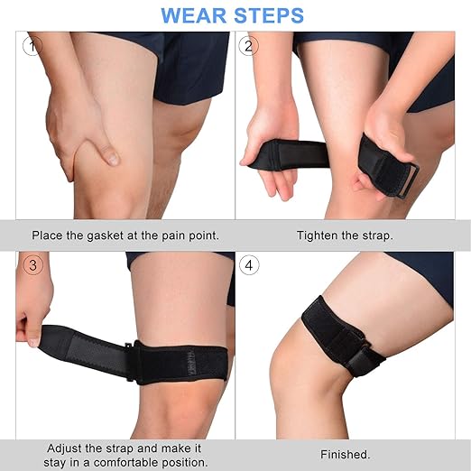 supregear IT Band Strap （2-Pack）- It Band Relief - Outside of Knee Pain, Iliotibial Band Syndrome Brace - Adjustable Support for Running and Exercise - Athletic Stabilizer for Men, Women