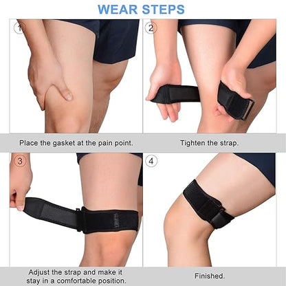 supregear IT Band Strap （2-Pack）- It Band Relief - Outside of Knee Pain, Iliotibial Band Syndrome Brace - Adjustable Support for Running and Exercise - Athletic Stabilizer for Men, Women