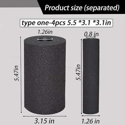 Foot Foam Pads Rollers Replacement (5.5 * 3.1 * 3.1in), Padding Cover for Leg Extension Curl Press Attachement, Tube Sponge for Ab Exercise Machine Home Gym Equipment Part Accesories