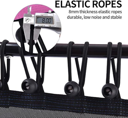 Newan 48'' Fitness Trampoline with Adjustable Handle Bar, Silent Trampoline Bungee Rebounder Jumping Cardio Trainer Workout for Adults - Max Limit 330 lbs