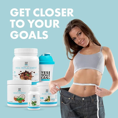 Yes You Can! Detox Plus Kit (Meal Replacement Strawberry, Aloe Vera Peach Lemonade) - Complete Meal Replacement Powder, High Energy Shake Booster, Aloe Vera Detox Supplement, Health Transformation