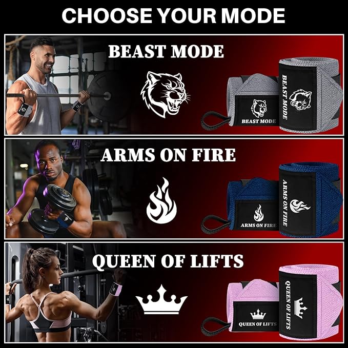 TECEUM Weightlifting 18" & 12" Wrist Wraps with Thumb Loop – Heavy Duty Wrist Workout Braces for Men and Women – Ideal for Powerlifting, Strength Training, Bodybuilding