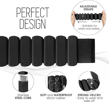 Yes4All Wrist & Ankle Weights Set 2x 1lb - Premium Silicone Adjustable For Women/Men Home Gym, Yoga, Cardio, Pilates, Running