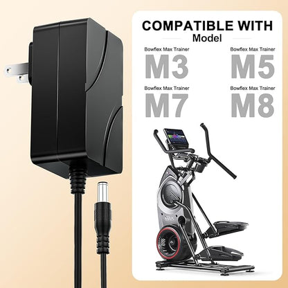 Charger Compatible with Bowflex Max Trainer Power Cord Compatible with Bowflex Max Trainer M5 Power Cord, M3 M7 M8 HVT Exercise Elliptical Treadmill Cardio Machine Solopen (ETL Listed)