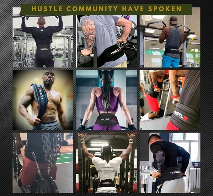 Hustle Athletics Dip Belt For Weightlifting - Weighted