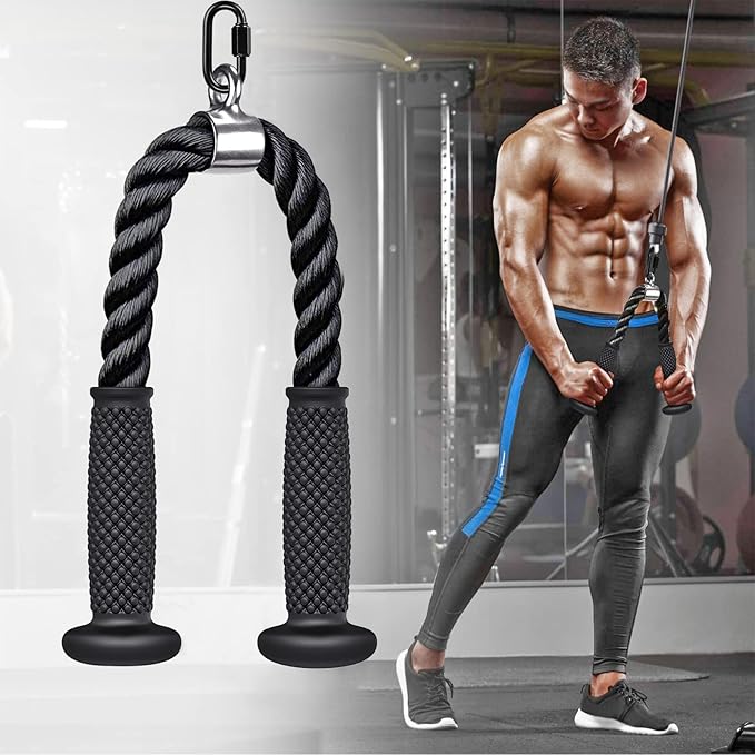 Kipika Tricep Pull Down Attachment, Cable Machine Accessories for Home Gym, Cable Machine Attachments Pulley System Gym, LAT Pull Down Attachment Weight Fitness