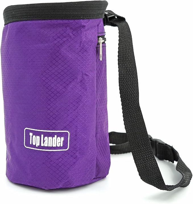 Rock Climbing Chalk Bag with Belt and Zipper Pocket for Fitness Gym Weight Lifting Hunting Bouldering Magnesium Sack