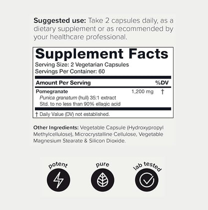 Toniiq 42,000mg 35x Concentrated Ultra High Strength Pomegranate Supplement - 90% Ellagic Acid - 2 Month Supply Capsules - Highly Concentrated Pomegranate Extract Vegetarian Capsules