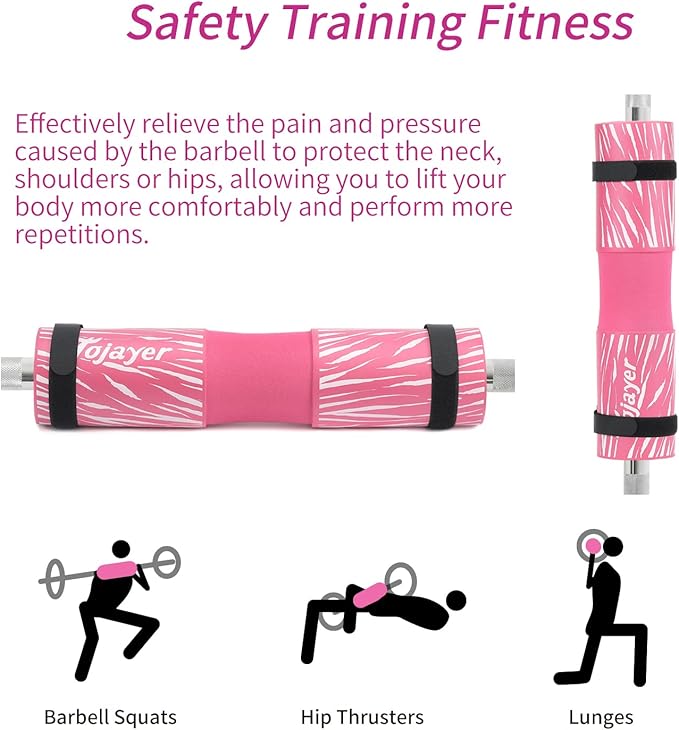 Squat Pad Barbell Pad - Neck & Shoulder Protective Foam Workout Weight Lifting Bar Cushion for Lunges & Hip Thrusts, Fit Standard and Olympic Bars Perfectly, Multi-color Choices