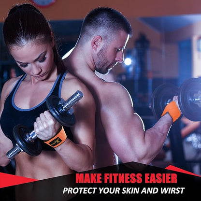 ihuan Wrist Straps for Weight Lifting - Lifting Straps for Weightlifting | Gym Wrist Wraps with Extra Hand Grips Support for Strength Training | Bodybuilding | Deadlifting