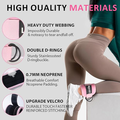 Barbell Pad Set for Hip Thrust 10Pcs- Squat Pad for Barbell Lunges & Bar Padding - Bench Press Standard Weight Bar Pad - with Ankle Straps, Wrist Straps for Weightlifting, 3 Lifting Strap