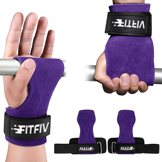 Weight Lifting Wrist Strap, Double Leather Weightlifting Wrist Straps for Gym Strength Training, Neoprene Padded Wrist Wraps - for Men & Women (Pair)