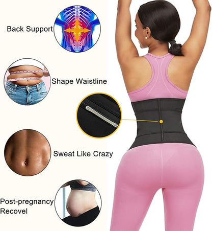 Neoprene Waist Trainer for Women, Corset Sauna Sweat Workout Waist Trimmer Belt