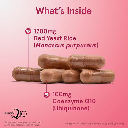 Jarrow Formulas Red Yeast Rice 1200 mg & Co-Q10 100 mg Per Serving-120 Veggie Caps-60 Servings & Heart Health-Vegan & Citrus Bergamot 500 mg-60 Servings (Veggie Caps)