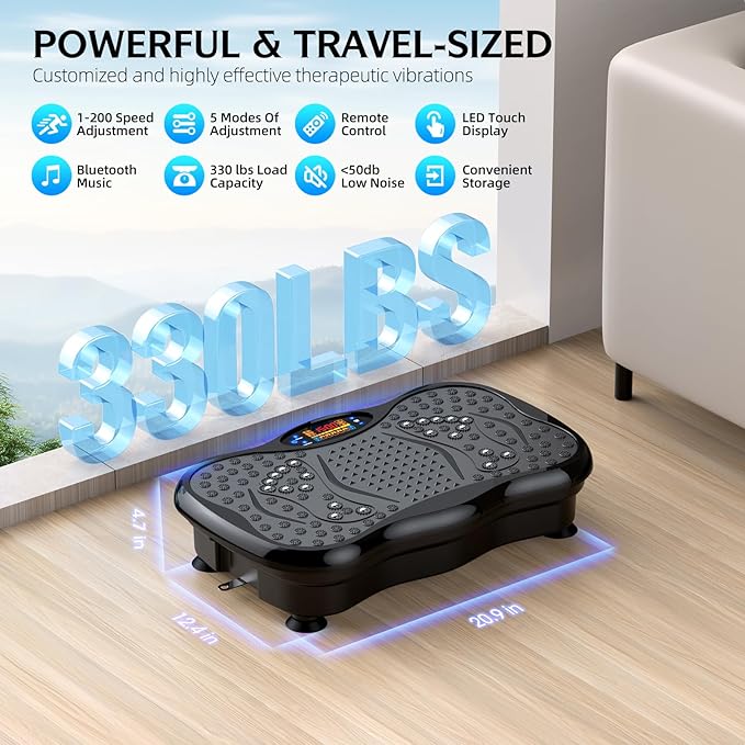 GMCXAX Vibration Plate Exercise Machine – Whole Body Workout for Weight Loss, Lymphatic Drainage & Muscle Recovery, Multiple Speeds with Bluetooth & Remote, Portable Shaker Board for Home Gym