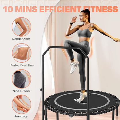 BCAN 450/550 LBS Foldable Mini Trampoline 40"/48"/50" Fitness