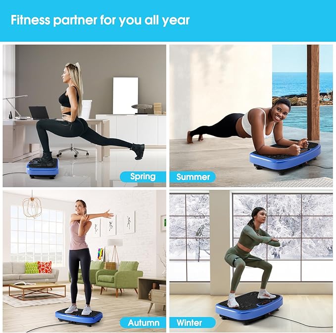 Vibration Plate Exercise Machine for Lymphatic Drainage,Softgym Power Vibrate Stand Shake Board 400 Lbs Capacity Whole Body Workout Waver with Fitness Resistance Bands Weight Loss Gifts for Women Men