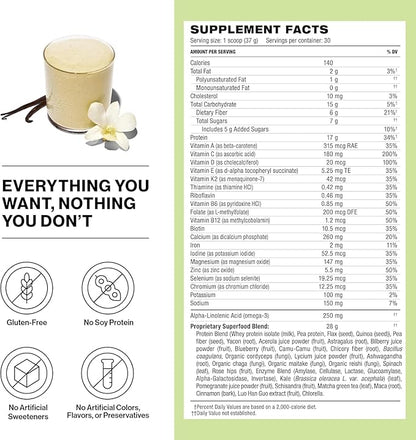 Shakeology Whey Protein Powder Blend - Gluten Free, Superfood Protein Shake with Vitamins and Minerals - Helps Support Healthy Weight Loss, Lean Muscle Support, Gut Health - Vanilla, 30 Servings