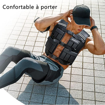 PROIRON Adjustable Weighted Vest 22LB/44LB,1LB/2LB Increment,Fully Adjustable Weight Vest for Men Women, Body Weight Vest for Running Workout Walking Boxing Strength Training Fitness Cardio, Weight Loss,Home Gym Equipment