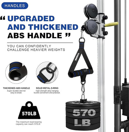 Exercise Handles - Gym Attachments for Cable Machine, Chest Fly, Resistance Bands, Pull up - Foam Handles with Gourd Hooks (Pair)