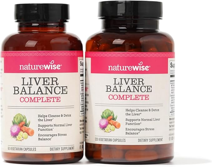 NatureWise Liver Detox Cleanse Supplement (30 Servings) Triple Repair Formula with Milk Thistle, Turmeric, Reishi & Kudzu to Encourage Toxin Removal & Support Normal Function (60 Veg Capsules)