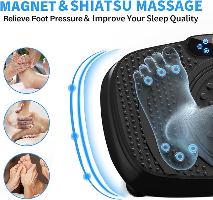 Vibration Plate Exercise Machine: TISSCARE Vibrating Plates for Weight Loss and Lymphatic Drainage, Whole Body Workout Sculpting Platform for Home Fitness Fat Burner for Women Men