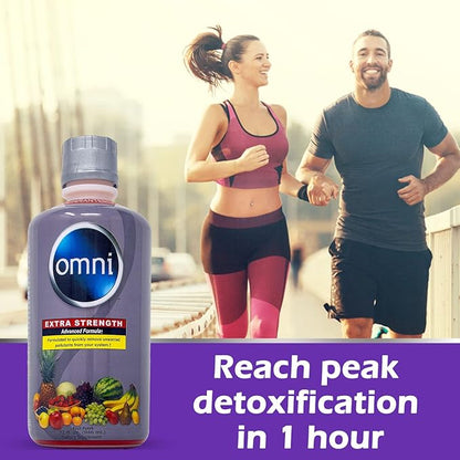 Wellgenix Omni Cleansing Drink, Extra Strength Body Detox, Herbal Cleanse Detox Liquid. Flush Your System, Fruit Punch Flavor, 32 Fl Oz, Premium Detox Support (2 Pack)