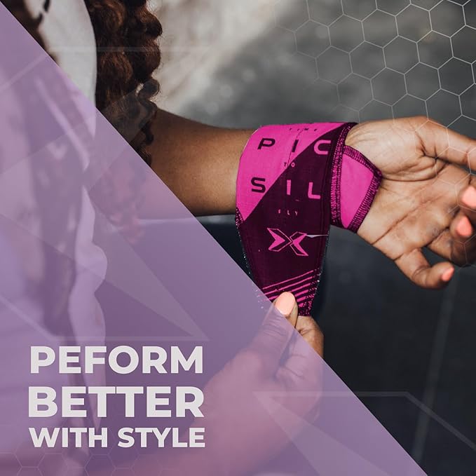 PICSIL Adjustable Wrist Support, Premium Fabric Weightlifting and Yoga Sweat Bands for Gym, for Women and Men, 1 Pair