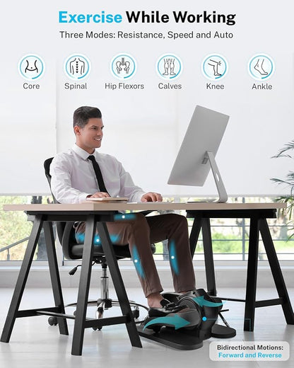 Gonex Under Desk Elliptical Exercise Machine, Leg Exerciser While Sitting for Seniors, 3-in-1 Mini Seated Pedal Exerciser as Seen on TV, 10 Resistance Levels, Manual/Auto Mode Mode for Home Office