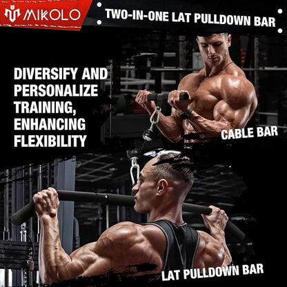 Mikolo Upgraded Weight Lift Pulley System - LAT Pulley Attachments with Adjustable Length Cable for Full Body Training, Home Gym Set, 2023 Version