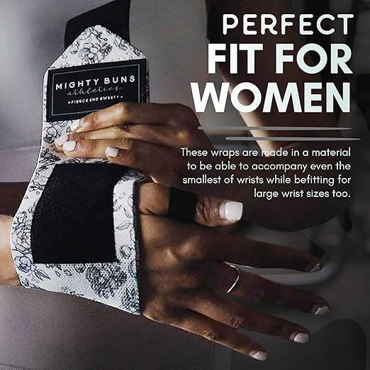 Wrist Wrap for Weightlifting, Wrist Support for Powerlifting Competition, Strength Training and Bodybuilding - Premium Wrist Wraps for Men & Women - Gym Wrist Protection for Everyday Use - Peonies