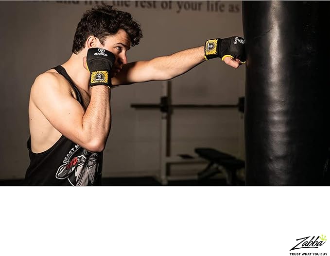 Beast Gear Hand Wraps for Boxing Gloves - Men & Women Inner Gel Quick Wraps for Combat Sports, MMA, and Martial Arts