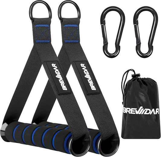Exercise Handles - Gym Attachments for Cable Machine, Chest Fly, Resistance Bands, Pull up - Foam Handles with Gourd Hooks (Pair)