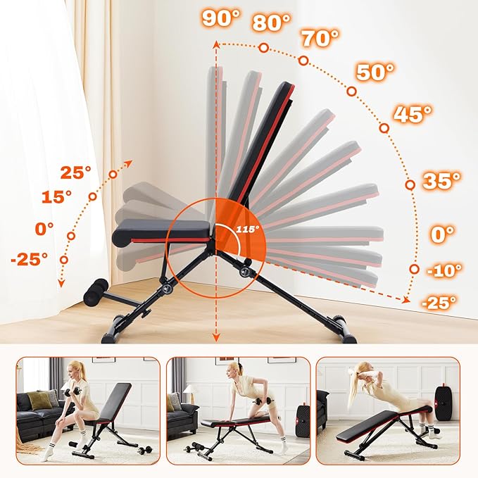 OLIXIS Weight Bench Adjustable Workout Bench for Home Gym