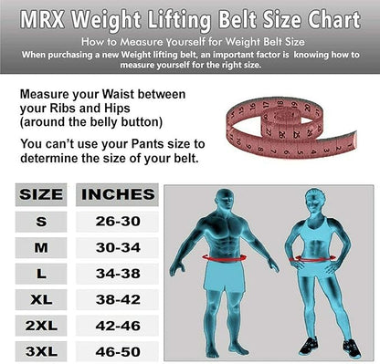 MRX Weight Lifting Belt Genuine Leather - 4 8mm Thick