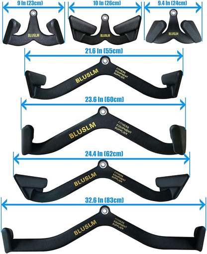 LAT Pull Down Bar for Cable Machine, LAT Pulldown Attachments T Bar V Bar Cable Attachment, Back Tricep Bar Strength Training Handle