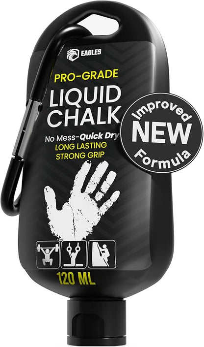 EAGLES Pro Grade Liquid Chalk 50, 120 or 280ml Mess-Free Chalk for Weightlifting, Gymnastics Rock Climbing, Dancing, Pole Grip, Sports & Workout Chalk - Sweat-Resistant and Long Lasting